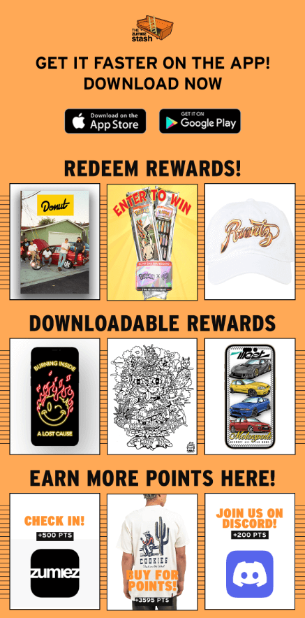 Zumiez promotes their app in an email, promising exclusive downloadable rewards and additional points in their loyalty program.
