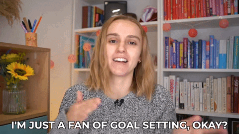 A white woman saying “I’m just a fan of goal setting, okay?”