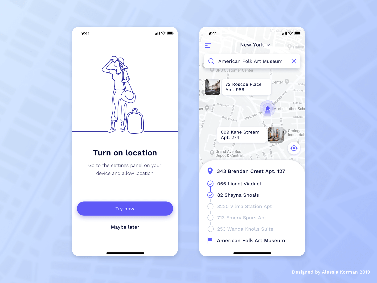 Example of an app integrating location based UX design principles