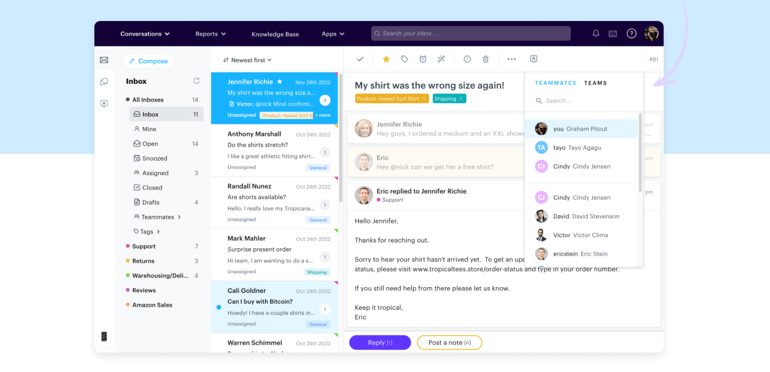 Groove is a software solution for customer support with a shared multifunctional inbox