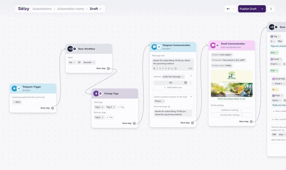 Omnichannel automation in Selzy
