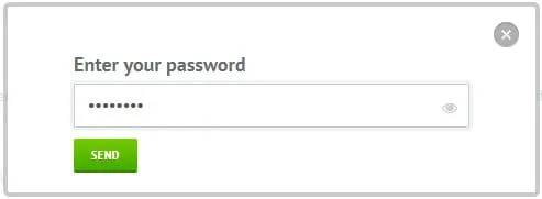 Entering your password.