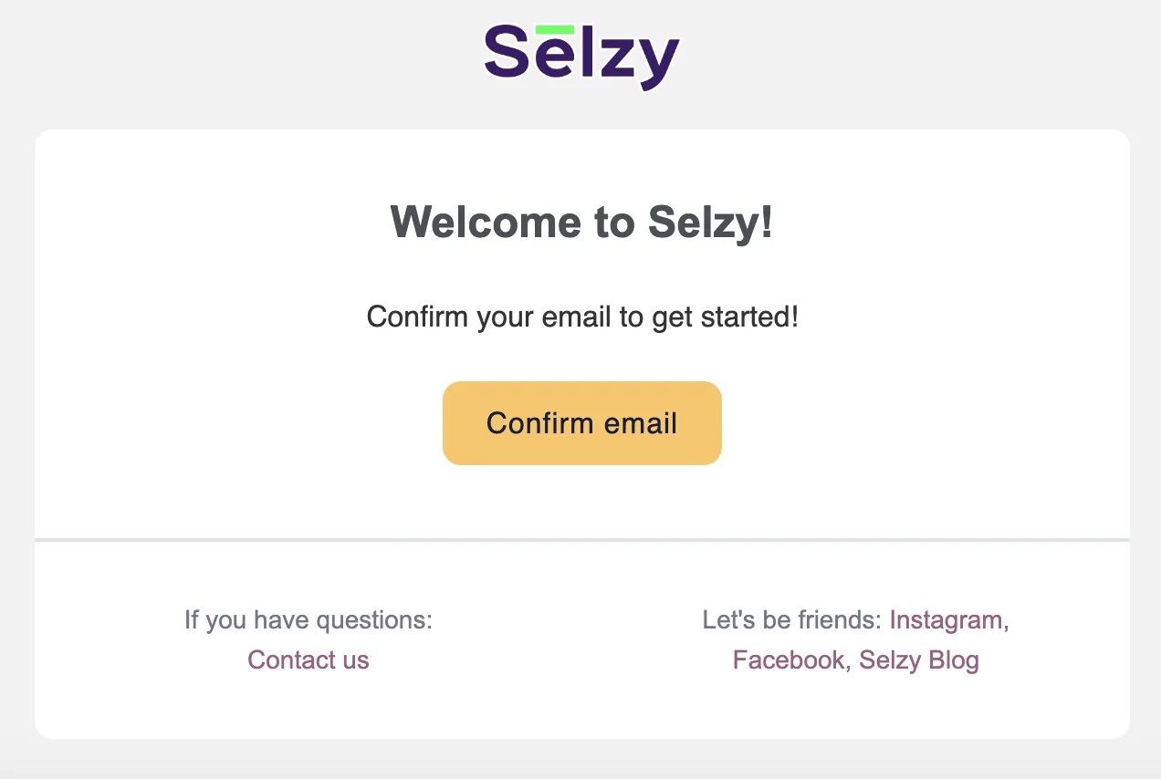 Сlick on the Confirm Email button.