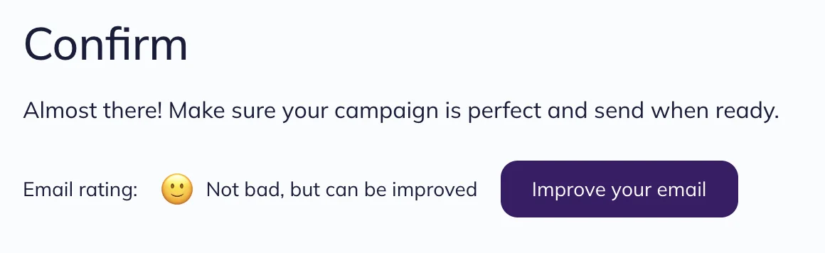 Recommendations for improving a campaign.