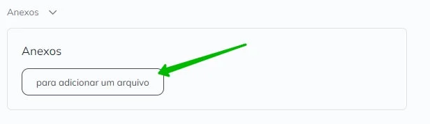 Botão para adicionar anexo ao final da etapa de envio.