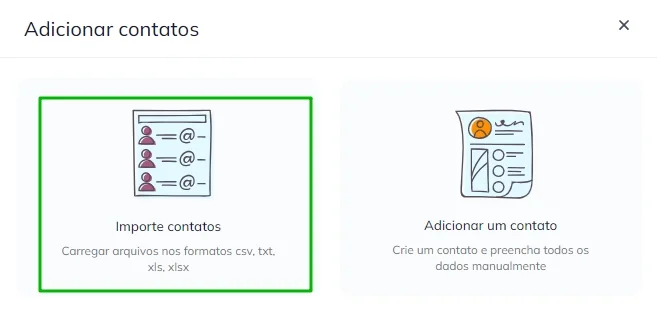 No pop-up, escolha a opção Importar contatos.