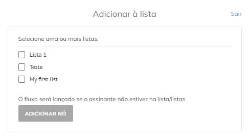 A etapa seguinte é escolher uma das suas listas de contatos. 