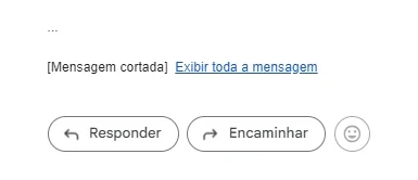O aviso “Mensagem cortada” é seguindo pelo link “Exibir toda mensagem”.