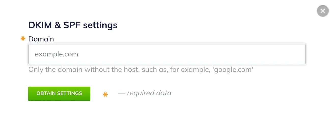 Adding the domain and getting settings for your email authentication.