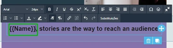 Copie e cole o substituto no corpo do e-mail 