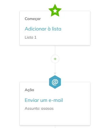 Agora o fluxo tem duas etapas. 