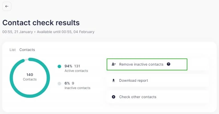 remove inactive contacts.