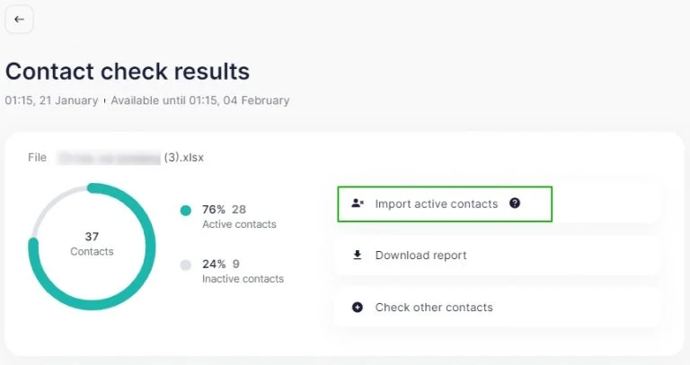 import of active contacts.