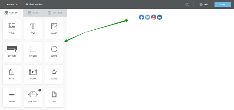 Social content block