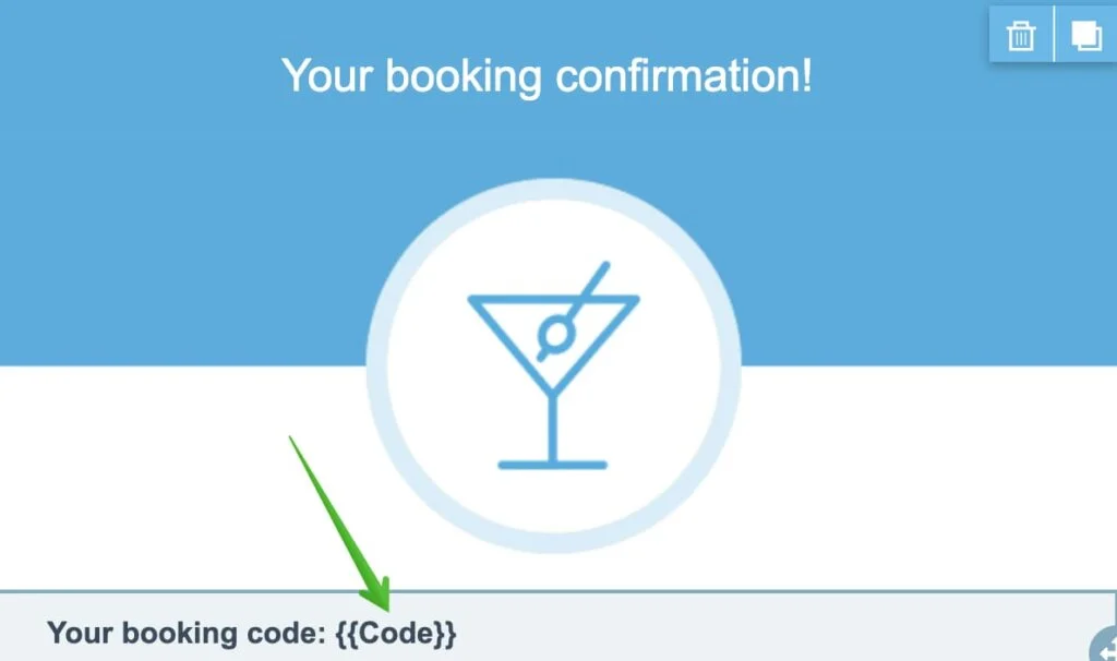 An example of merge tags in an email