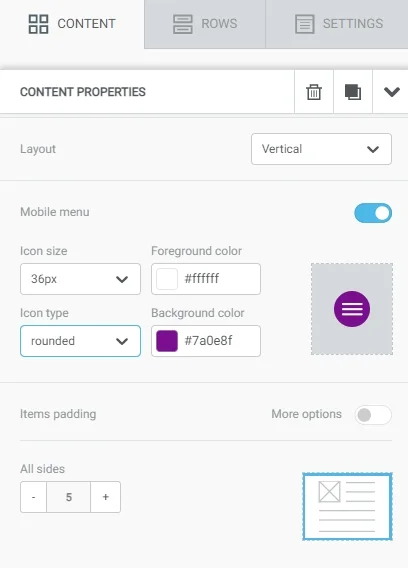 Specify the properties