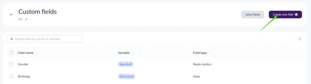 Create a custom field button