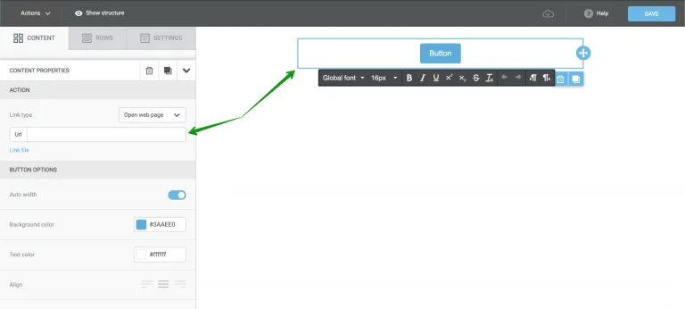 add a URL in the block