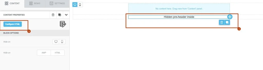 How to change the text in the preheader