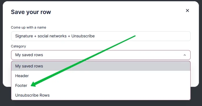 Footer category