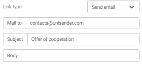 Setting up sending an email with a Mailto Link.