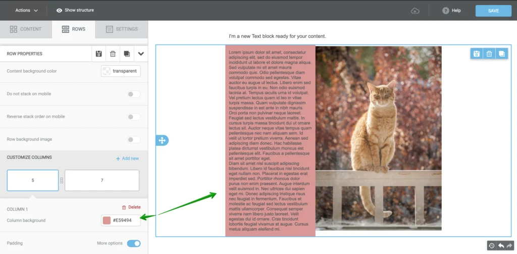 working with row