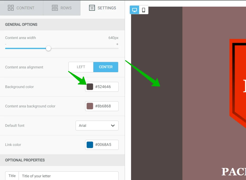 How to change the background color.