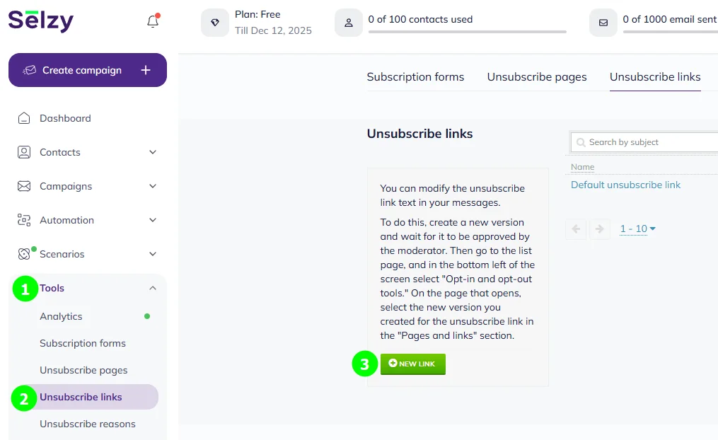 Edit Unsubscribe Link Text
