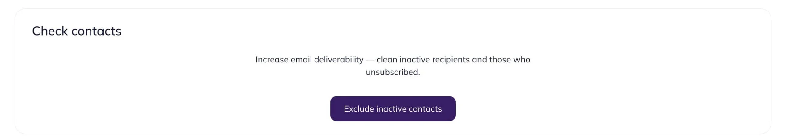 Button excluding inactive contacts