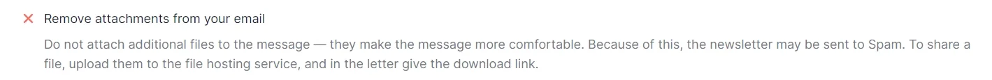 Recommendation to reduce email size