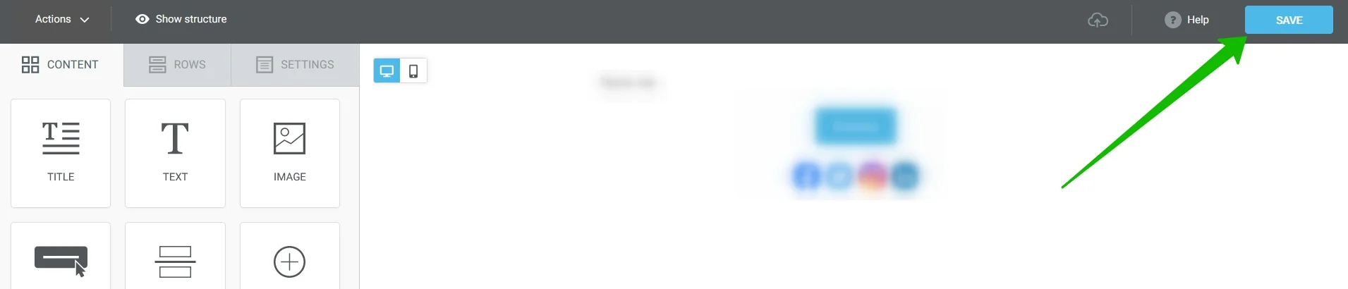 The Save button in the block editor saves the created template. 