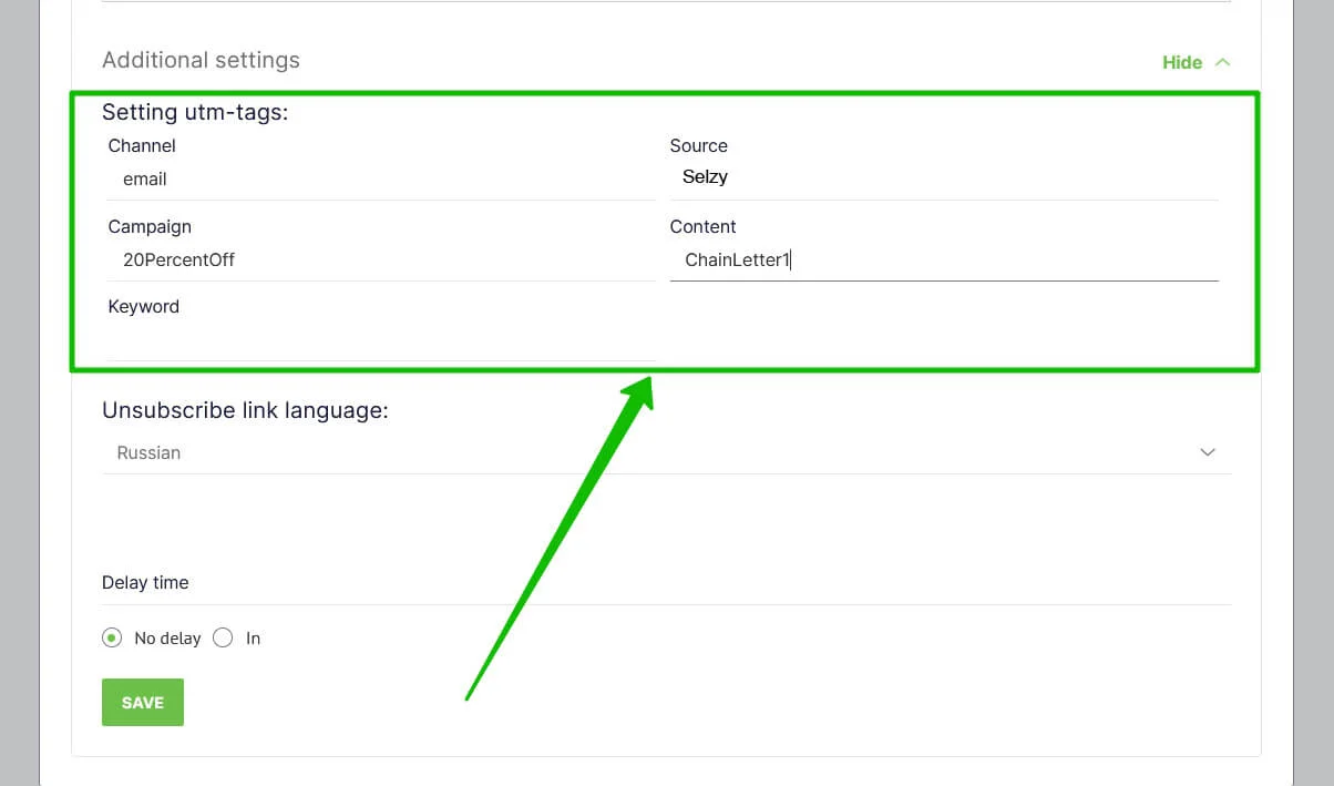 Add your tags and click on the Save button.
