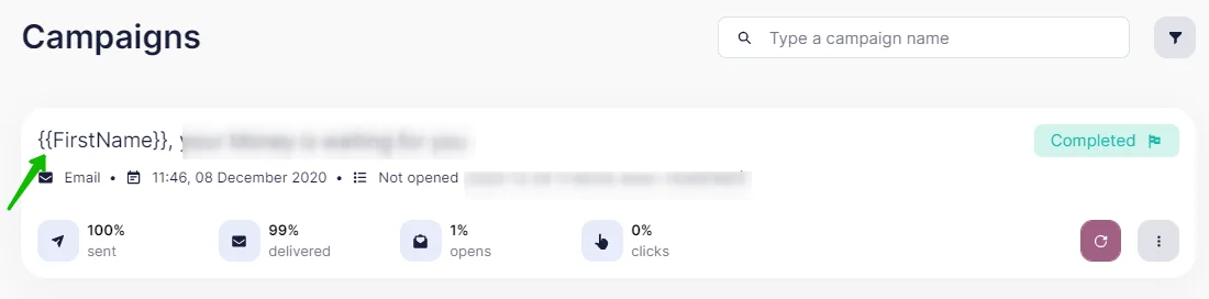 Click on the name of the campaign.