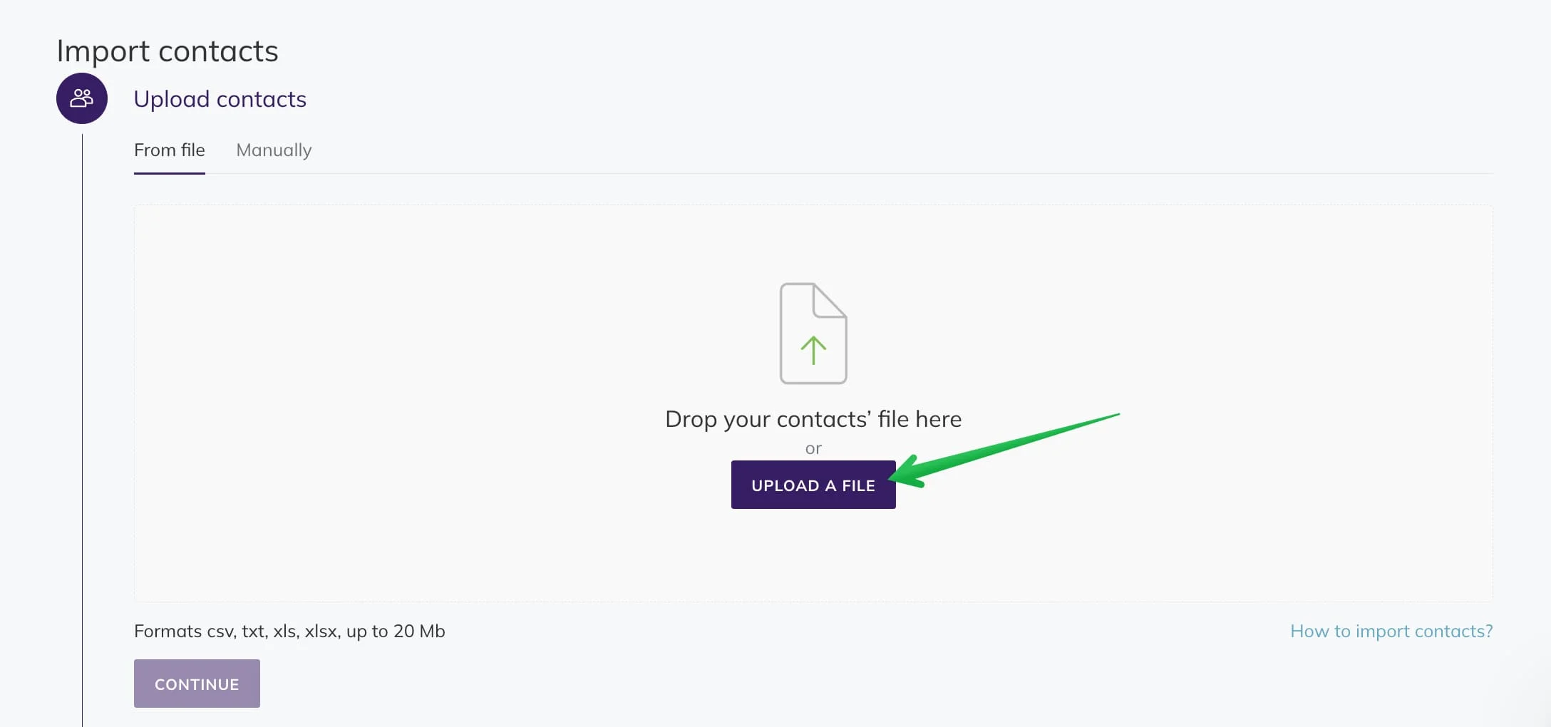 Importing contacts to Selzy.
