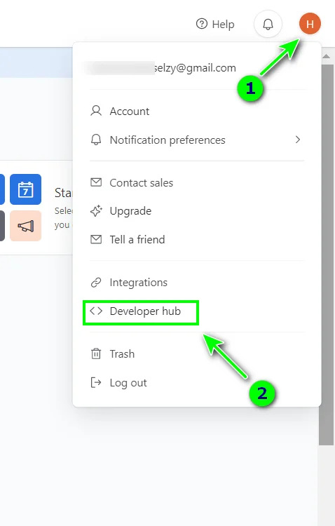 The Developer Hub subsection in the Airtable
