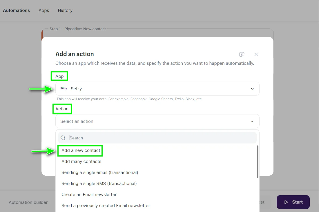 How to connect Selzy with Pipedrive 