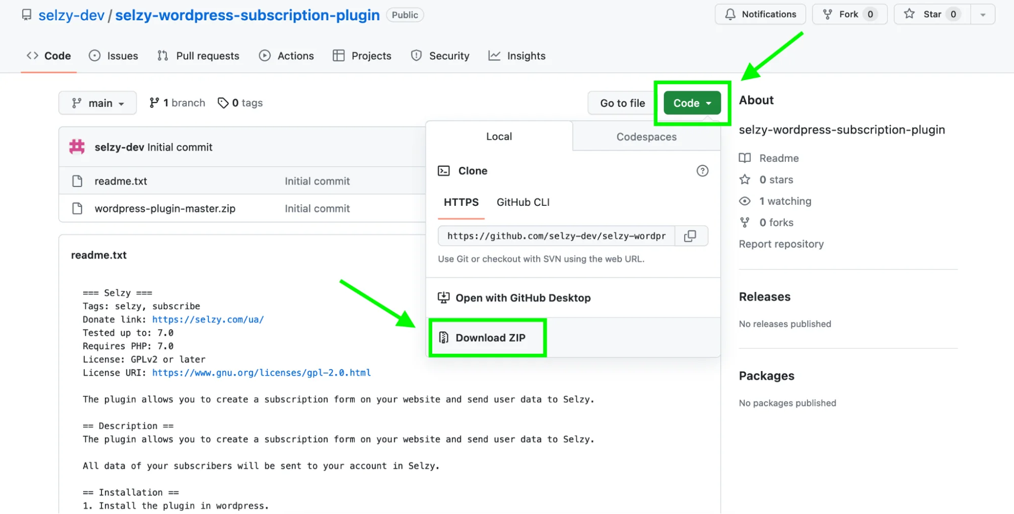 Downloading the plugin from GitHub