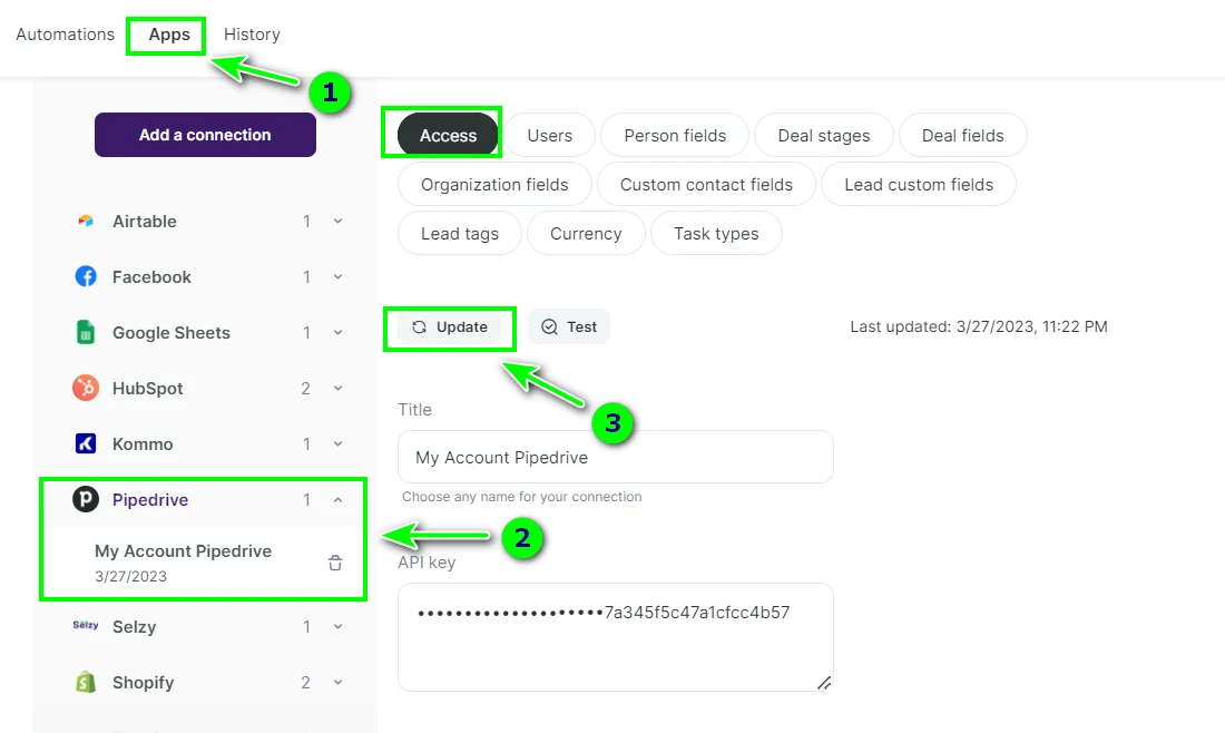 How to connect Selzy with Pipedrive 