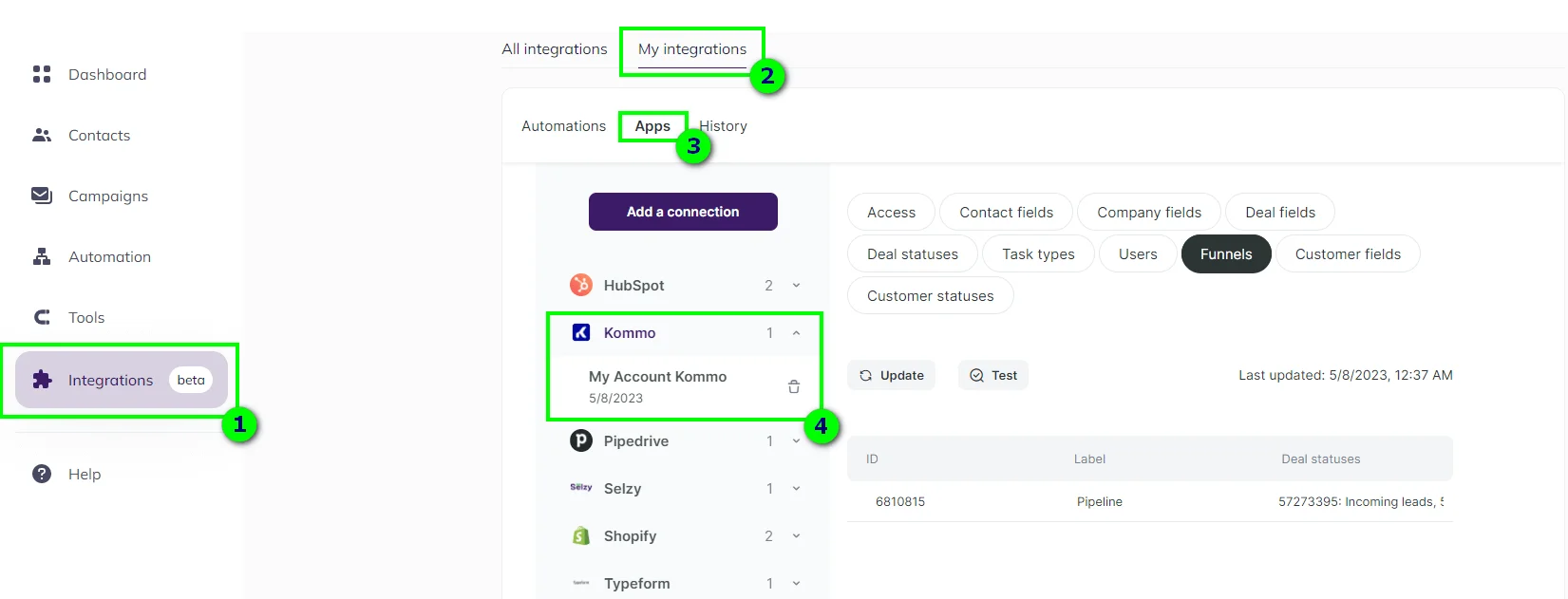 How to integrate Selzy with Kommo
