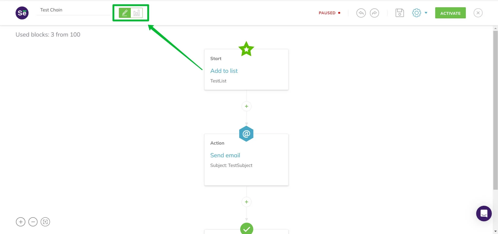 Accessing the statistics from the editor