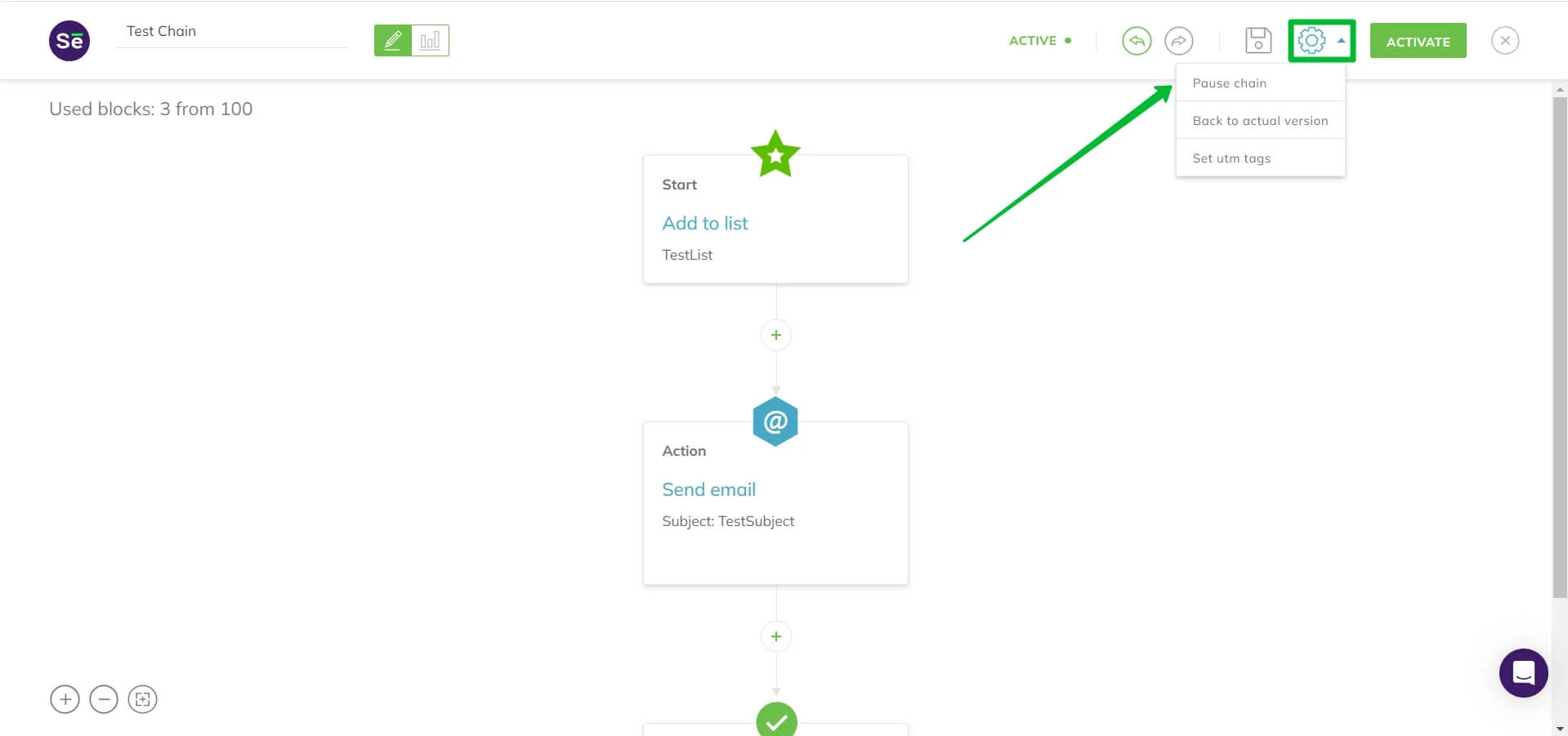 Pausing the automation from the editor 