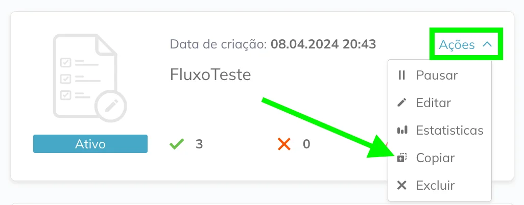 Copiando uma automação