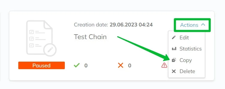 Copying the automation