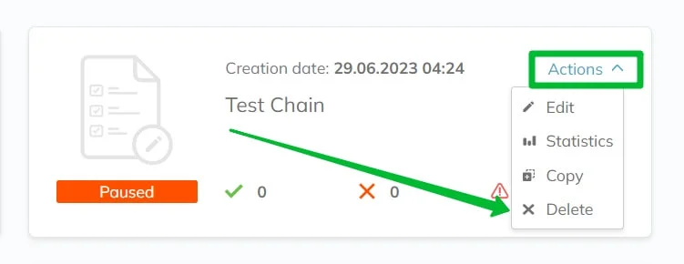 Deleting the automation