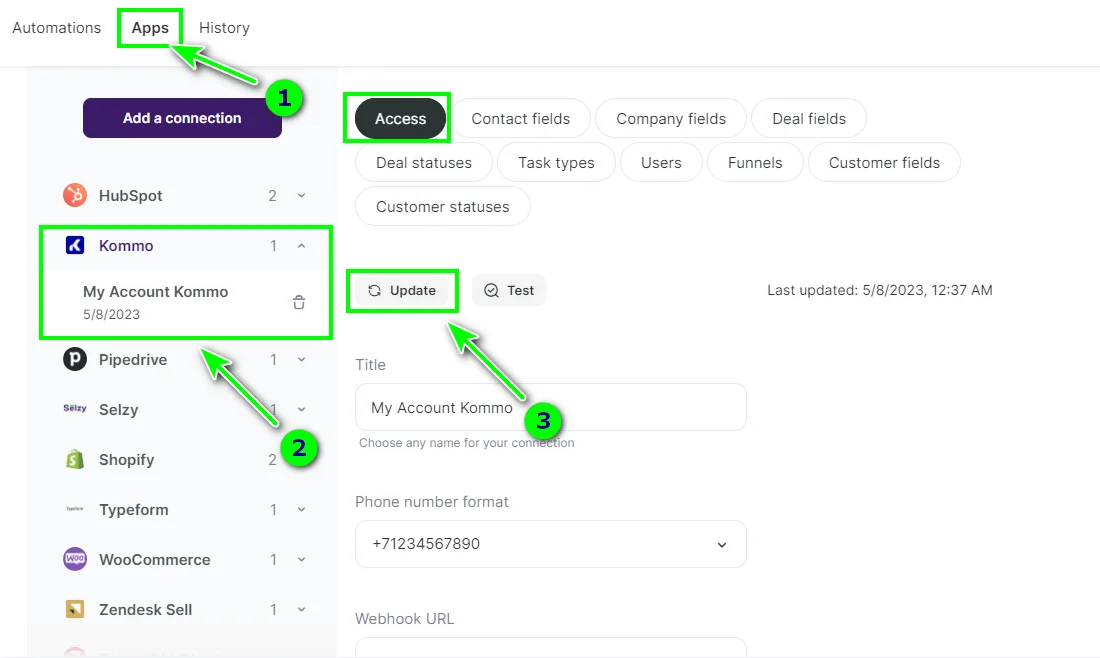 How to integrate Selzy with Kommo
