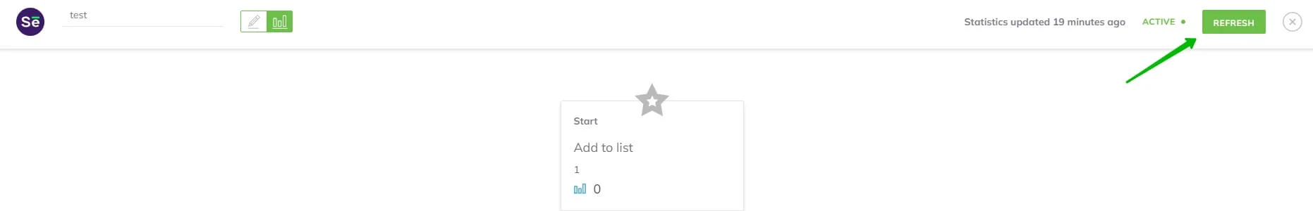 In the top right corner of the screen, you can see last time the automation statistics updated (19 minutes in the example) and click Refresh to get the most recent data right away