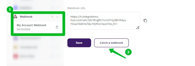 Adding a webhook as a new connection from the Apps list in the My Integrations section of your Selzy account 