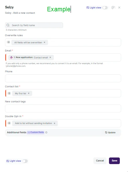 How to connect Marquiz with Selzy