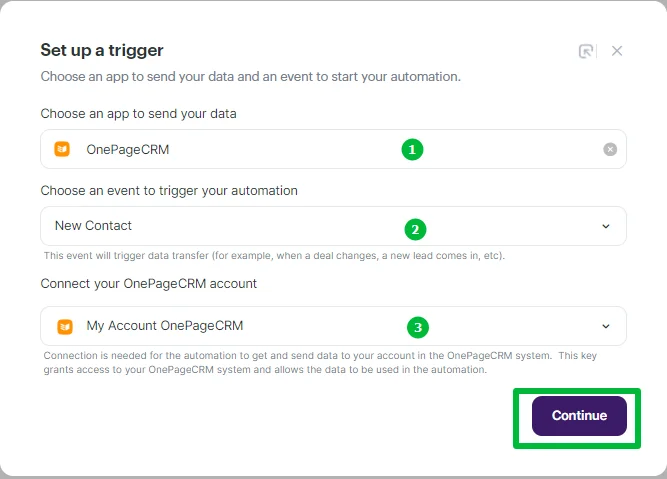 How to connect OnePageCRM with Selzy