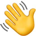 Hello shaking hand emoji
